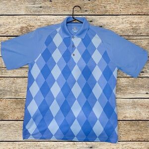 Men's Medium Pro Tour CoolPlay Blue Argyle Polo Shirt